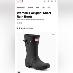 Hunter Women's Short Black Rain Boots
